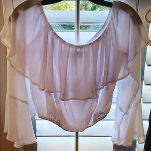 Mumu crop white top long sleeve size medium brand new with tags